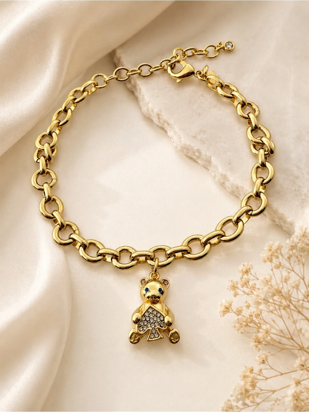 Kate Spade Oh What Fun Spade Teddy Bear Charm Bracelet